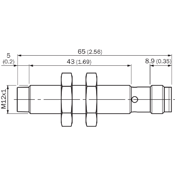 DPI M12 PNP NF P8mm non noyé 65(43)mm Inox V4A / M12 4P-Lire la description