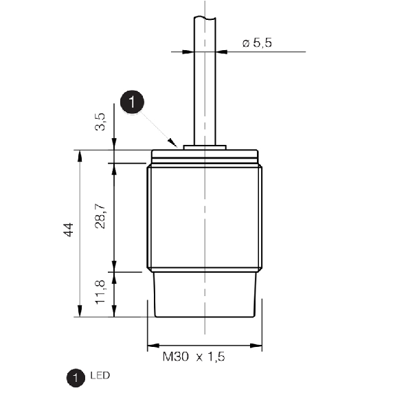 DPI M30 PNP NO+NF P20mm non noyé Laiton Câble 2m PVC-Lire la description