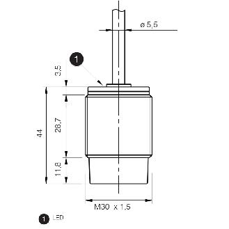 DPI M30 PNP NO+NF P20mm non noyé Laiton Câble 2m PVC-Lire la description