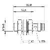 DPI M08 NPN NO P1,5mm noyé lg30(19,5)mm Inox 10-30Vdc / M08 3P