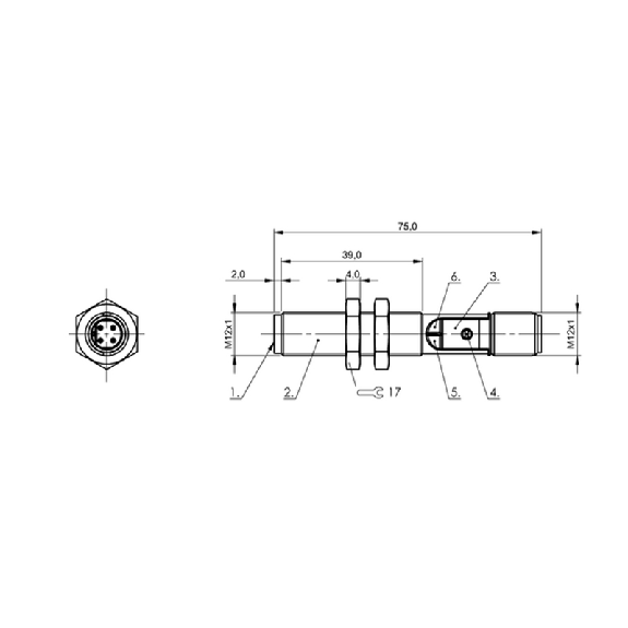 DPC M12 PNP NO P4mm noyé Pot. 75(37)mm 10-30Vdc / M12 4P DPC M12 PNP NO P4mm noyé Pot. 75(37)mm 10-30Vdc / M12 4P-Lire la description