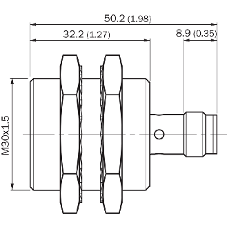 DPI M30 PNP NO P15mm noyé IO-Link lg50(32)mm Inox V2A / M12 4P-Lire la description