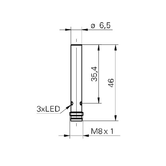 DPI D06 PNP NO P2mm noyé lg46mm Métal 5-36Vdc F1 / M08 3P-Lire la description