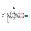 DPI M12 2 fils NAMUR P2mm noyé lg40(28)mm 5-30Vdc / Câble 3m PVC