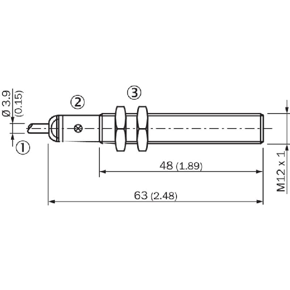 DPI M12 PNP NO P6mm quasi-noyé lg63(48)mm Laiton / Câble 2m PVC-Lire la description