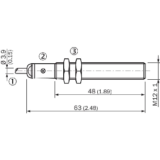DPI M12 PNP NO P6mm quasi-noyé lg63(48)mm Laiton / Câble 2m PVC-Lire la description