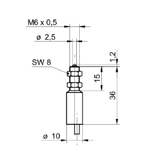 Commutateur de précision M6x36mm 2 fils AC/DC NF FP=100g Câble 0,8m-Lire la description