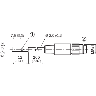 DPI D03 PNP NO P1mm noyé 12mm Inox / M08 3P+C0.2m-Lire la description