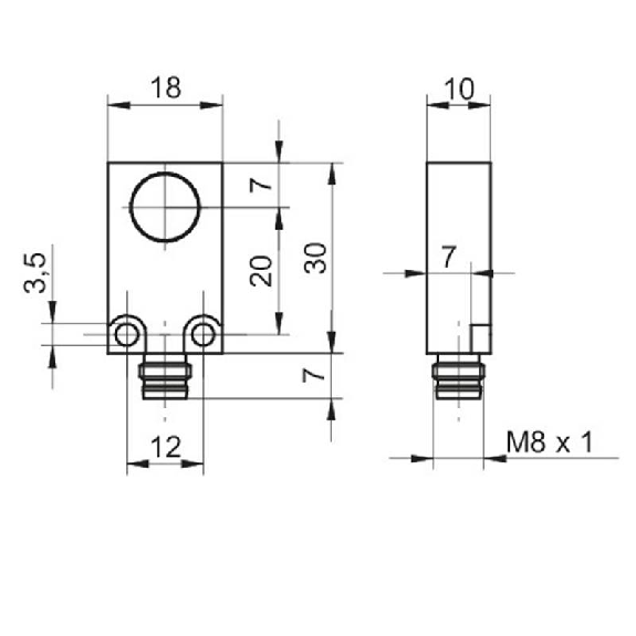 DPI Rect. ANA 4-20mA/0-10Vdc P0-4mm 18x30x10mm 15-30Vdc / M08 4P-Lire la description
