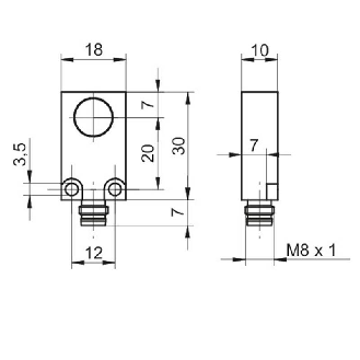 DPI Rect. ANA 4-20mA/0-10Vdc P0-4mm 18x30x10mm 15-30Vdc / M08 4P-Lire la description