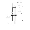 DPI M12 PNP NF P10mm non noyé lg50mm Laiton 6-36Vdc / Câble 2m