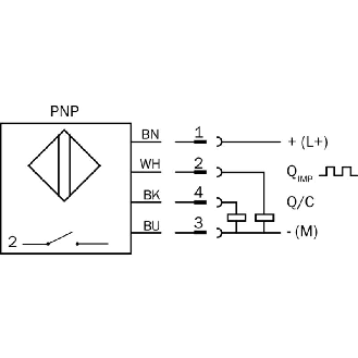 DPI M18 PNP NO P7mm noyé IO-Link 69(52)mm Laiton / M12 4P-Lire la description