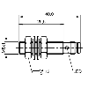 DPI M08 PNP NO P2mm noyé lg40(29,5)mm Inox 10-30Vdc / M08 3P