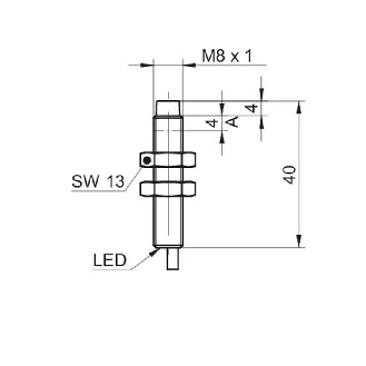 DPI M08 PNP NF P6mm non noyé lg40mm Métal 6-36Vdc IP67 / Câble 2m-Lire la description