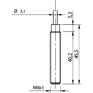 DPI M08 PNP NF P1,5mm noyé 45,5(40,2)mm Laiton 10-30Vdc Câble 10m-Lire la description