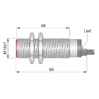 DPI M18 PNP NO P5mm noyé 70mm Laiton 10-30Vdc / Câble 2m PVC-Lire la description