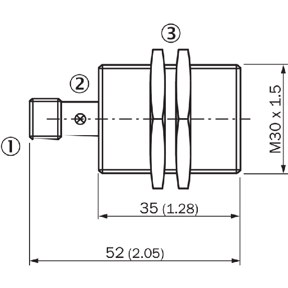 DPI M30 PNP NO P15mm noyé 52(35)mm Laiton 10-30Vdc / M12 4P DPI M30 PNP NO P15mm noyé 52(35)mm Laiton 10-30Vdc / M12 4P-Lire la description