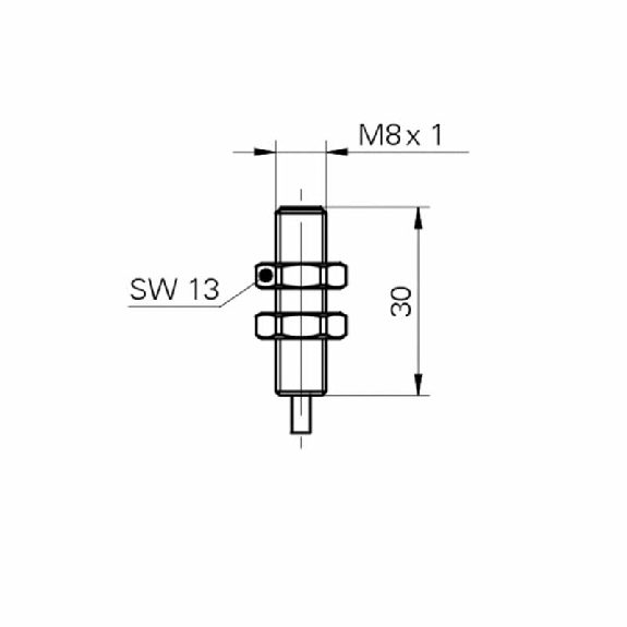 DPI HT M08 NPN NO P2mm noyé lg30mm 12-30Vdc +100°C / Câble 1m FEP-Lire la description