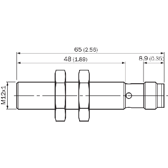 DPI M12 PNP NO+NF P4mm noyé lg65(48)mm Inox / M12 4P-Lire la description
