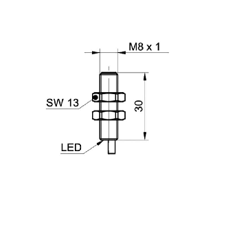 DPI M08 NPN NO P2mm noyé lg30mm 10-30Vdc / Câble 2m-Lire la description