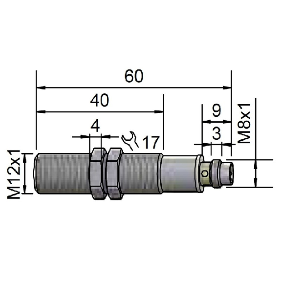 DPI M12 PNP NO P2mm noyé 60(40)mm Inox 10-35Vdc / M08 3P DPI M12 PNP NO P2mm noyé 60(40)mm Inox 10-35Vdc / M08 3P-Lire la description