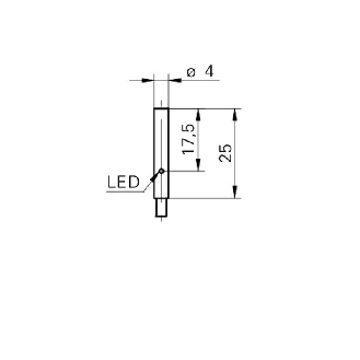 DPI D04 NPN NO P1,6mm noyé lg25mm 10-30Vdc / Câble 2m PUR-Lire la description