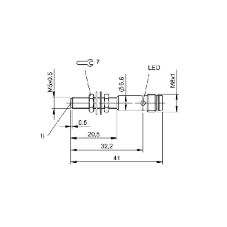DPI M05 NPN NO P1,5mm noyé lg41(20,5)mm Inox 10-30Vdc / M08 3P-Lire la description