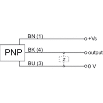DPI M12 PNP NF P4mm noyé lg(37)50mm Laiton 10-30Vdc / M08 3P-Lire la description