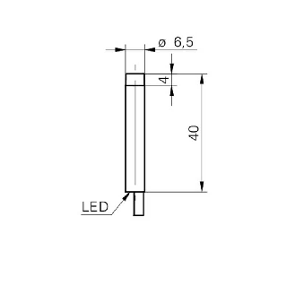DPI D6,5 NPN NF P6mm non noyé lg40mm Métal 6-36Vdc IP67 / Câble 2m-Lire la description