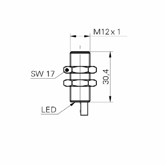 DPI M12 NPN NO P4mm noyé 30mm Laiton 10-30Vdc / Câble 2m PVC-Lire la description