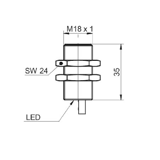 DPI M18 NPN NF P12mm noyé lg35mm Laiton 6-36Vdc / Câble 2m-Lire la description