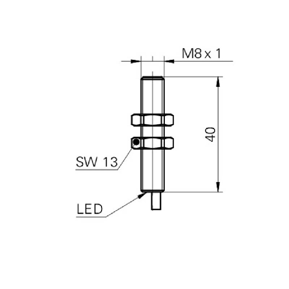 DPI M08 NPN NF P2mm noyé lg40mm Métal 5-36Vdc Facteur 1 / Câble 2m-Lire la description