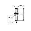 DPI M08 NPN NF P2mm noyé lg40mm Métal 5-36Vdc Facteur 1 / Câble 2m