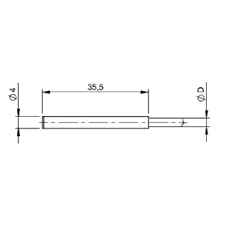 DPI D04 PNP NO P0,8mm noyé lg35,5mm Inox 10-30Vdc / Câble 5m PVC-Lire la description