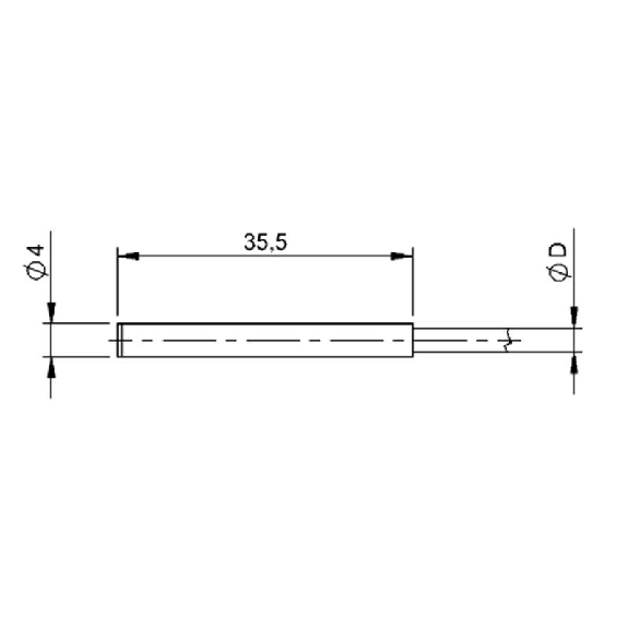 DPI D04 PNP NO P0,8mm noyé lg35,5mm Inox 10-30Vdc / Câble 5m PVC-Lire la description