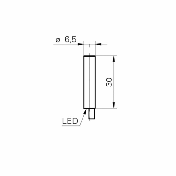 DPI D6,5 PNP NO P2mm noyé lg30mm Acier 10-30Vdc / Câble 2m PVC-Lire la description