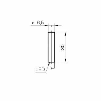DPI D6,5 PNP NO P2mm noyé lg30mm Acier 10-30Vdc / Câble 2m PVC-Lire la description
