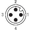 DPI M12 PNP NO P2mm noyé lg45(32)mm Laiton 10-30Vdc / M12 4P