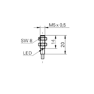 DPI M05 NPN NF P1mm noyé lg20mm Acier 10-30Vdc / Câble 2m-Lire la description