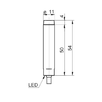 DPI D11 NPN NF P6mm non noyé lg55mm Inox 10-30Vdc WD / Câble 2m-Lire la description