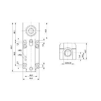 DPI Rect. PNP NO+NF P30mm non noyé 40x40x120mm 10-55Vdc / Bornier-Lire la description