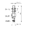 DPI à vis butée M08 PNP NO P0,4mm lg56mm Acier / M08 3P