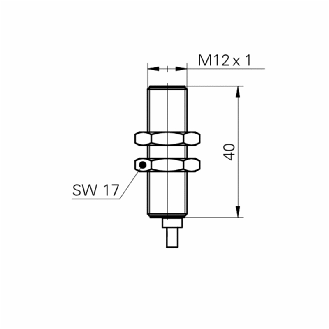 DPI HT M12 NPN NO P4mm noyé lg40mm 12-30Vdc +100°C / Câble 1m FEP-Lire la description