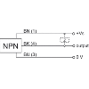 DPI HT M12 NPN NO P4mm noyé lg40mm 12-30Vdc +100°C / Câble 1m FEP