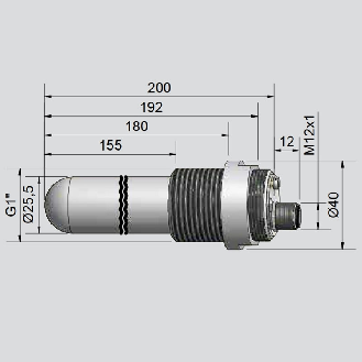 DPC Ex D26/G 1“ PNP NO+NF P20mm non noyé 200mm PTFE / M12 4P-Lire la description