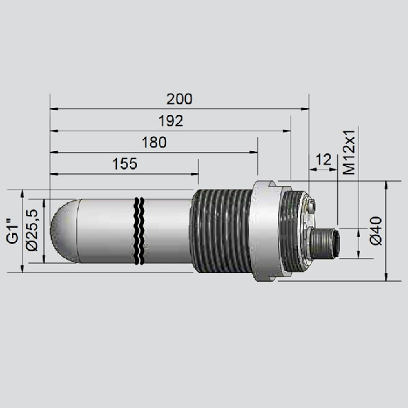 DPC Ex D26/G 1“ PNP NO+NF P20mm non noyé 200mm PTFE / M12 4P-Lire la description