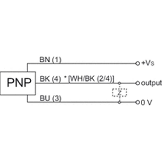 DPI M18 PNP NF P8mm quasi-noyé lg60(45)mm 10-30Vdc / M12 4P-Lire la description