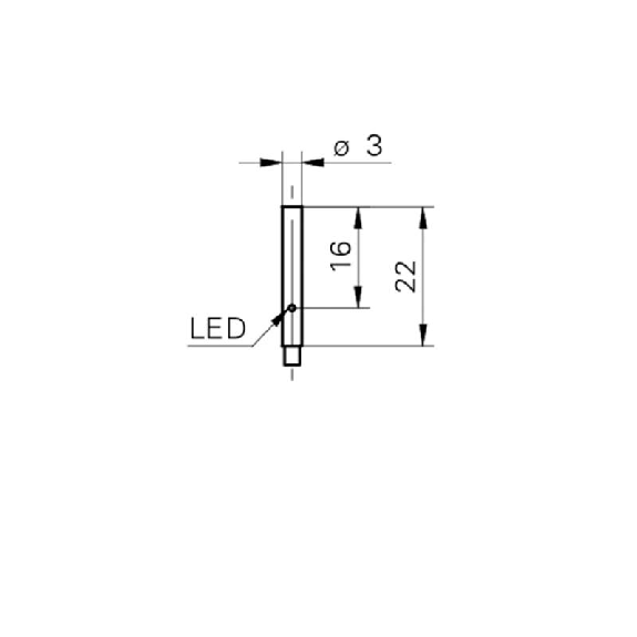 DPI D03 PNP NO P0,8mm noyé lg22mm 10-30Vdc / Câble 2m-Lire la description
