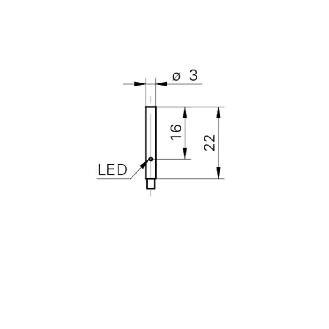 DPI D03 PNP NO P0,8mm noyé lg22mm 10-30Vdc / Câble 2m-Lire la description