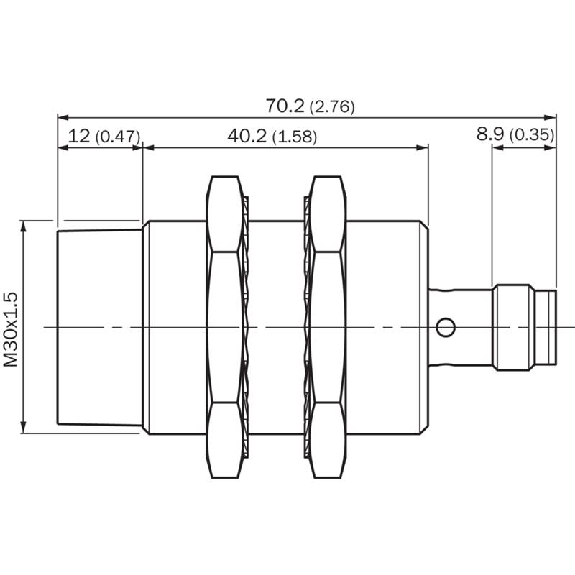 DPI M30 PNP NO P20mm non noyé IO-Link lg70(40)mm Inox V2A / M12A 4P-Lire la description